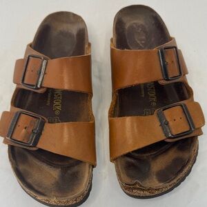 Birkenstock Tan Leather Buckle Sandals Size 40